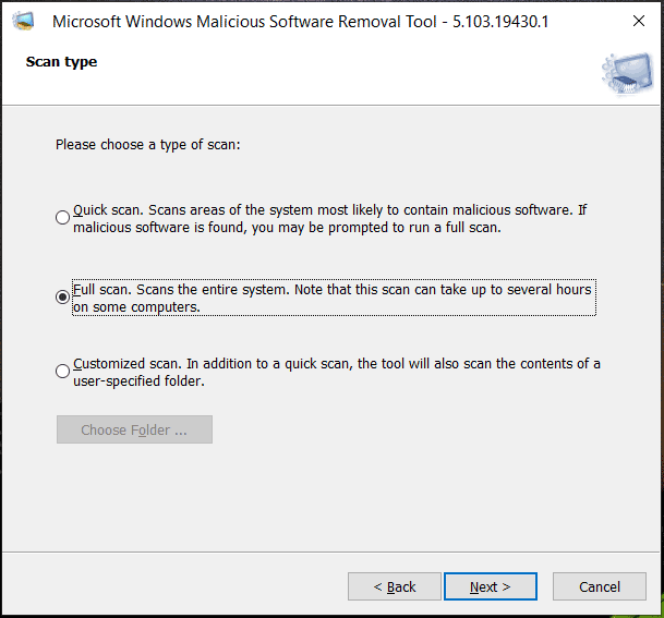   Microsoft Windowsi ründetarkvara eemaldamise tööriist