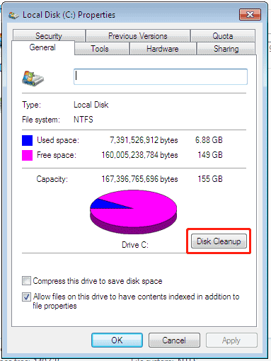  Pulizia del disco di Windows 7