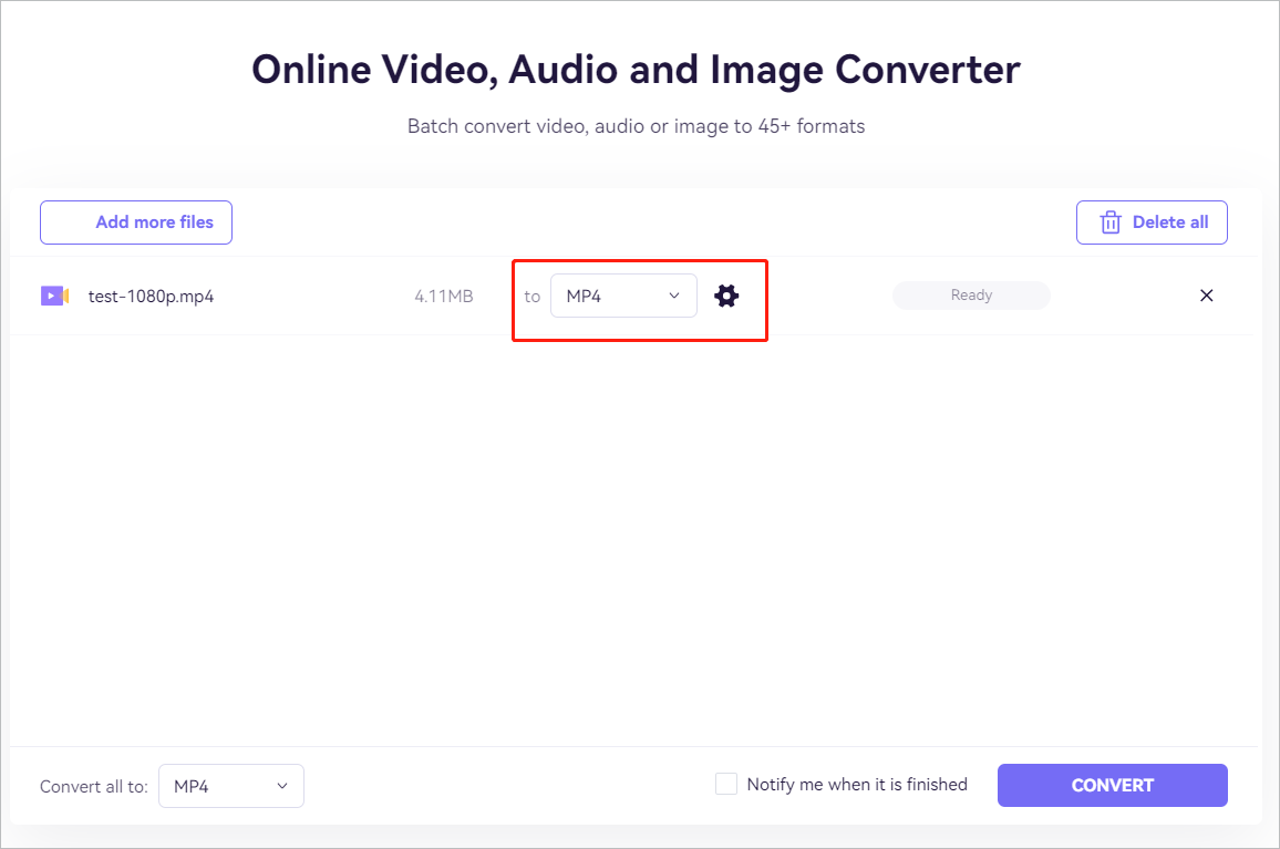 mengatur format video target di UniConverter