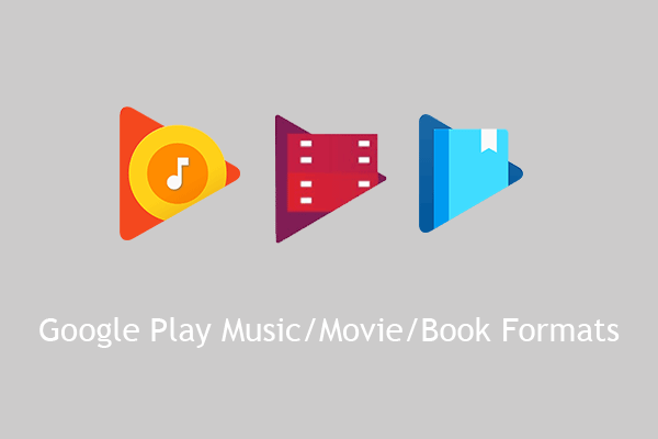 באילו פורמטים Google Play מוזיקה, סרטים וספרים אלקטרוניים תומך?