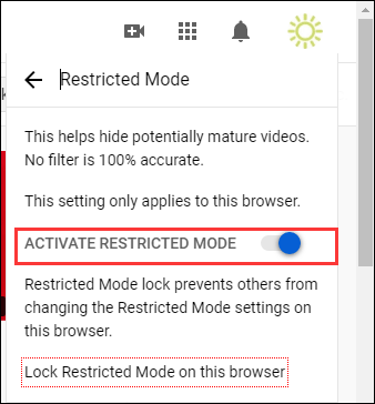 i-off ang activate restricted mode