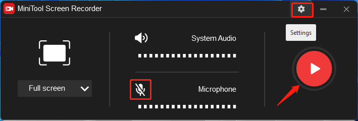 MiniTool ekrano įrašymo įrenginys