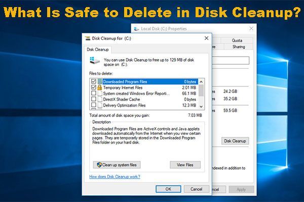 डिस्क क्लीनअप में डिलीट करने के लिए क्या सुरक्षित है