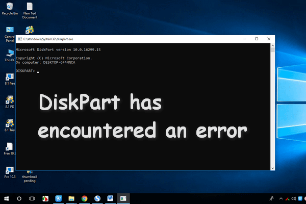 DiskPart a rencontré une erreur
