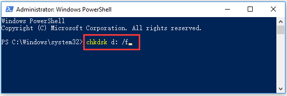 eseguire CHKDSK in PowerShell