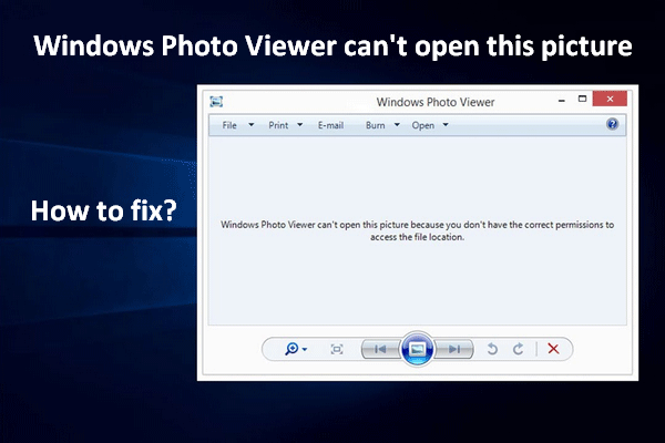 [Gelöst] Windows Photo Viewer kann diesen Bildfehler nicht öffnen [MiniTool-Tipps]