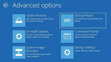 Reparación de inicio de Windows 10