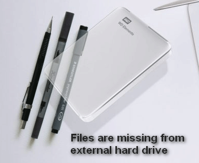 des fichiers sont manquants sur le disque dur externe