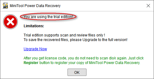 Dateien können nicht wiederhergestellt werden
