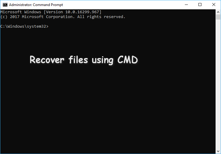 gendanne filer ved hjælp af CMD