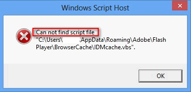 Chybová zpráva hostitele Windows Script