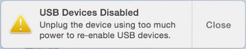 Zařízení USB deaktivováno