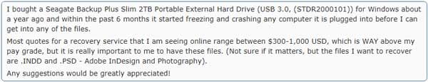 ekstern harddisk fryser computer sag i reddit