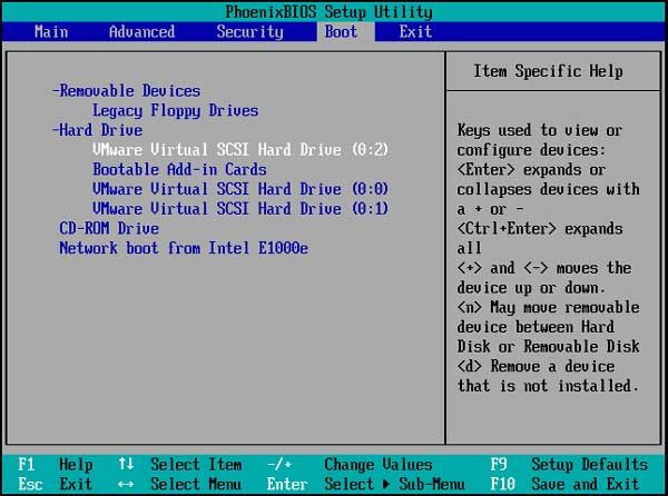 configure o computador para inicializar a partir do disco de inicialização na BIOS