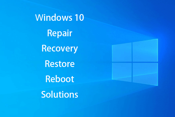 [LAHENDATUD] Kuidas taastada Windows 10 taastekettaga Lihtne lahendamine [MiniTooli näpunäited]