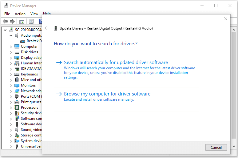 päivitä Windows 10 -ohjaimet