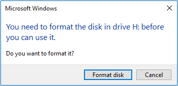вам нужно отформатировать диск, прежде чем вы сможете его использовать