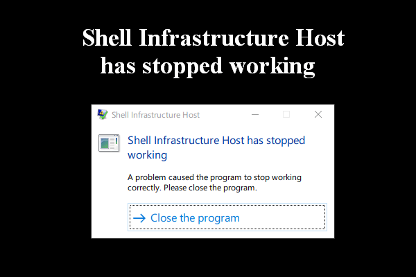 O host de infraestrutura Shell parou de funcionar