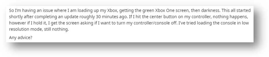 Zelená obrazovka pre Xbox One a potom čierna