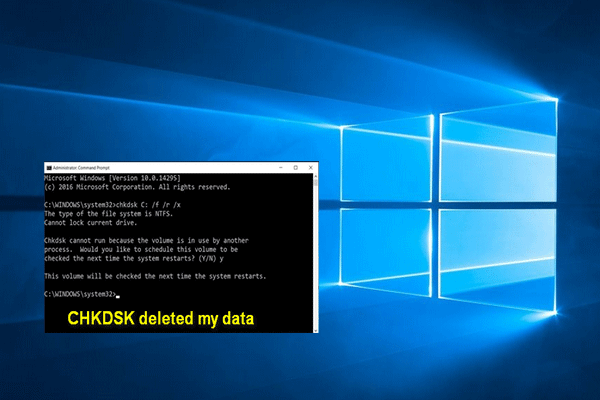 palauttaa poistettujen tiedostojen chkdsk-pienoiskuva