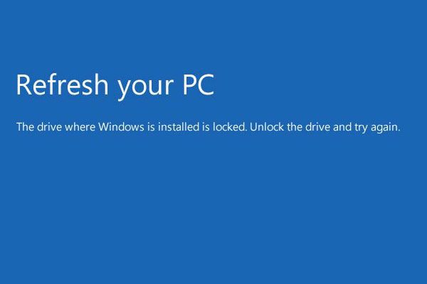 consertar a unidade onde o Windows instalou miniatura bloqueada