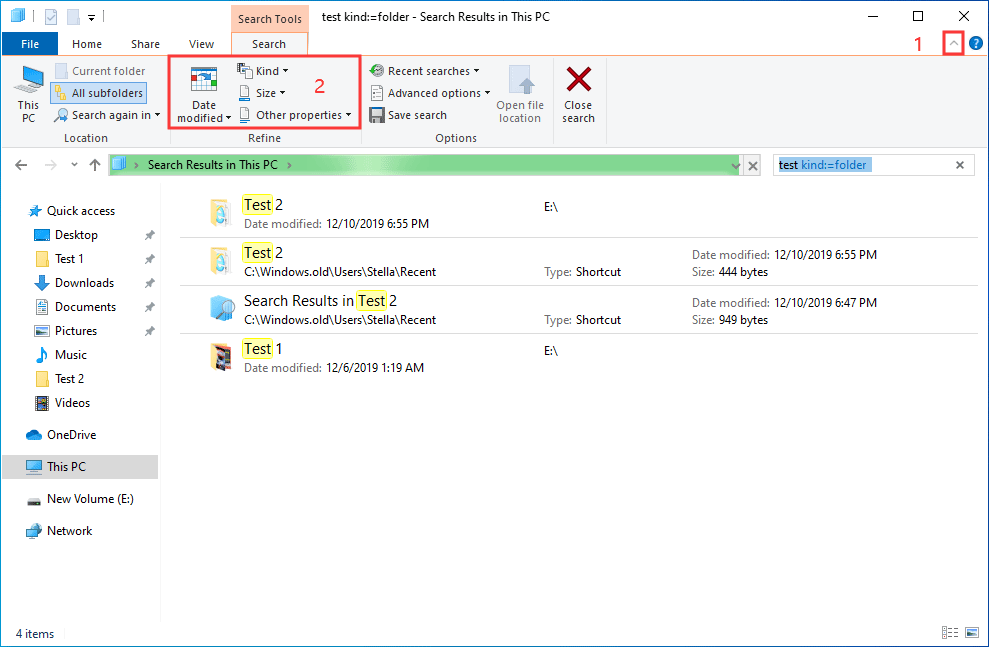 carian lanjutan dalam File Explorer