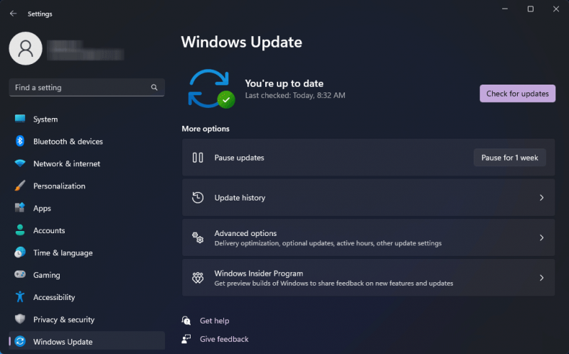   проверить наличие обновлений в Windows 11