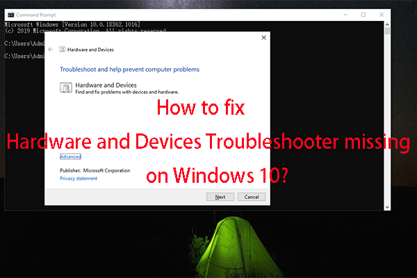 Nakapirming! Walang Windows 10 ang Hardware at Device Troubleshooter