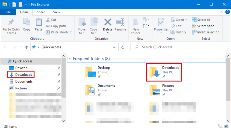  znajdź folder Pobrane w systemie Windows 10