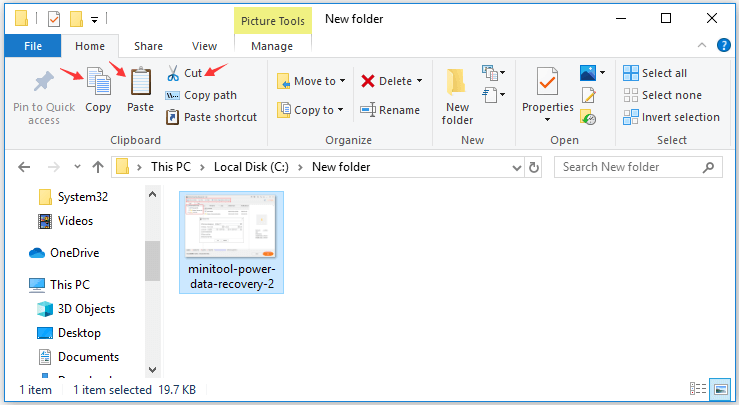 Kopieren und Einfügen unter Windows mit Symbolleiste