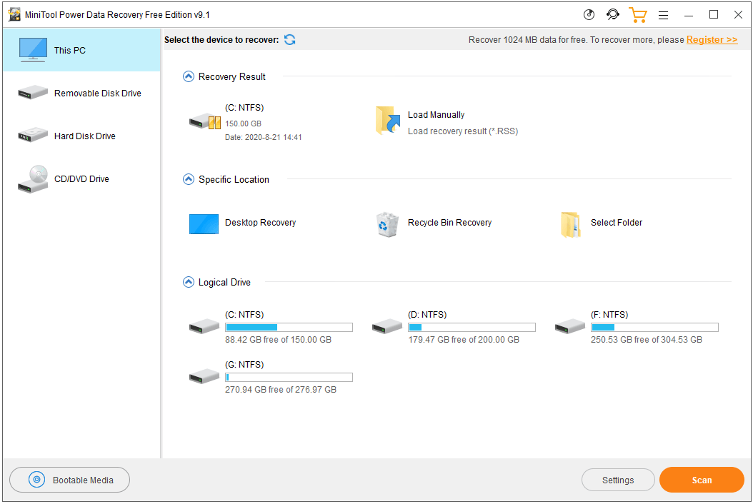 khôi phục các tập tin bị xóa/bị mất từ ​​PC Windows 10