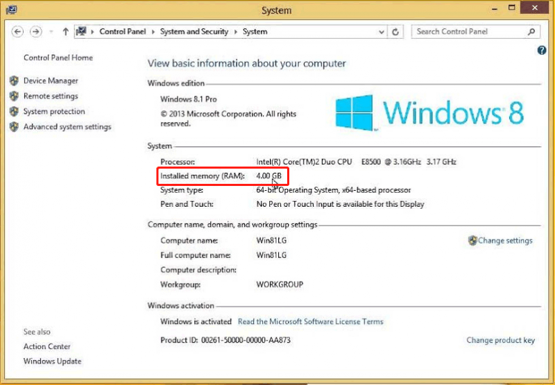   verificar ram no Windows 8