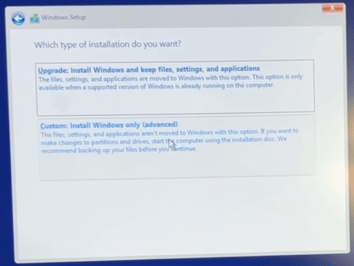   seleziona installa solo Windows