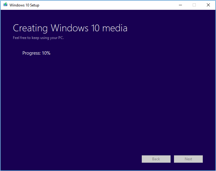   creazione di un supporto Windows 10