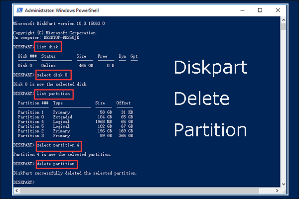Un guide détaillé sur la partition de suppression Diskpart
