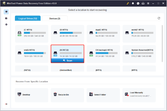   choisissez la partition sous Disques logiques