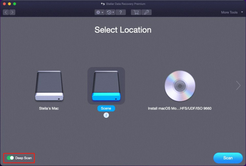   selectați hard diskul WD țintă pentru scanare