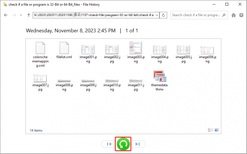   Wiederherstellen von Dateien mithilfe des Dateiversionsverlaufs