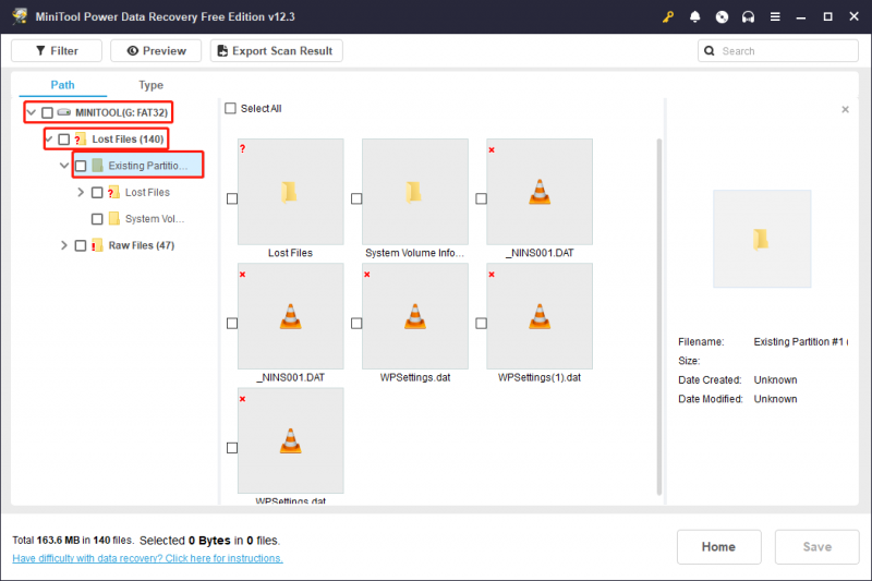   use o recurso Caminho para encontrar arquivos de destino no MiniTool Power Data Recovery