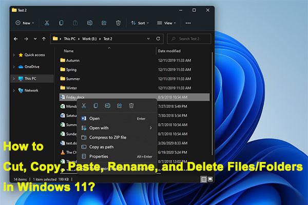 Hvordan klippe ut, kopiere, lime inn og gi nytt navn til filer/mapper i Windows 11?
