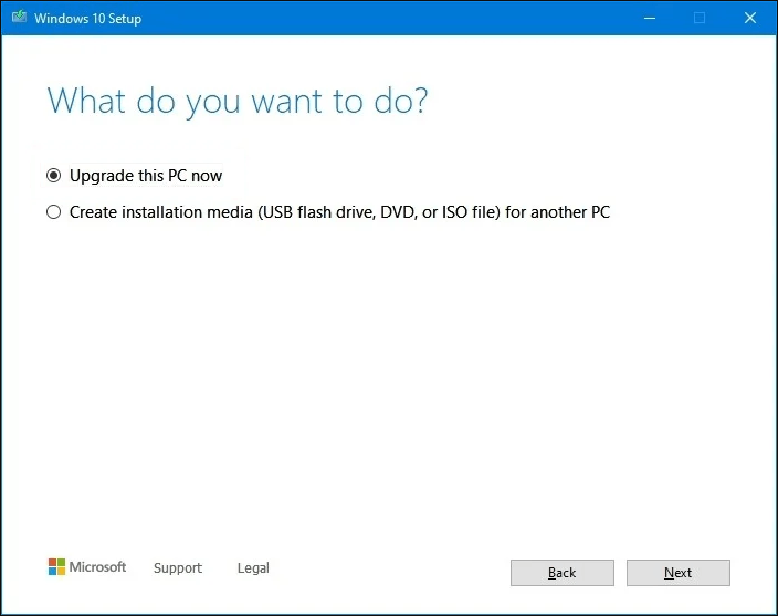 Windows 10 21H2 メディア作成ツール