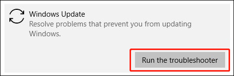 chạy trình khắc phục sự cố Windows Update