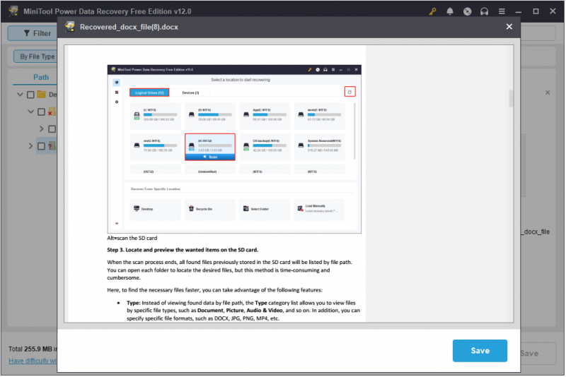   visualizar um documento do Word