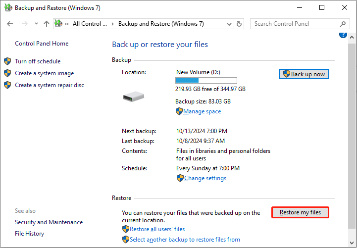   restaure arquivos excluídos ou perdidos com Backup e Restauração (Windows 7)