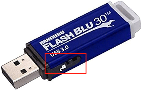   Fiziksel Yazma Koruma Anahtarına sahip bir flash sürücü