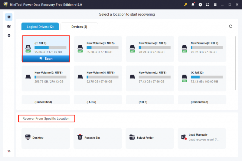   pilih partition untuk diimbas