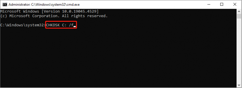   patakbuhin ang CHKDSK command line