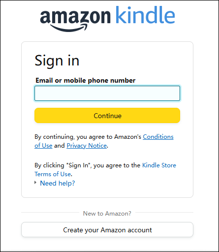   faça login em sua conta Amazon para recuperar livros Kindle excluídos