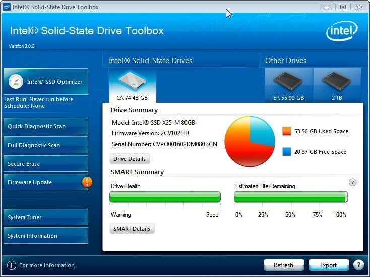 Toolbox ng Intel SSD