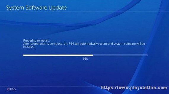 il processo di aggiornamento del software di sistema PS4